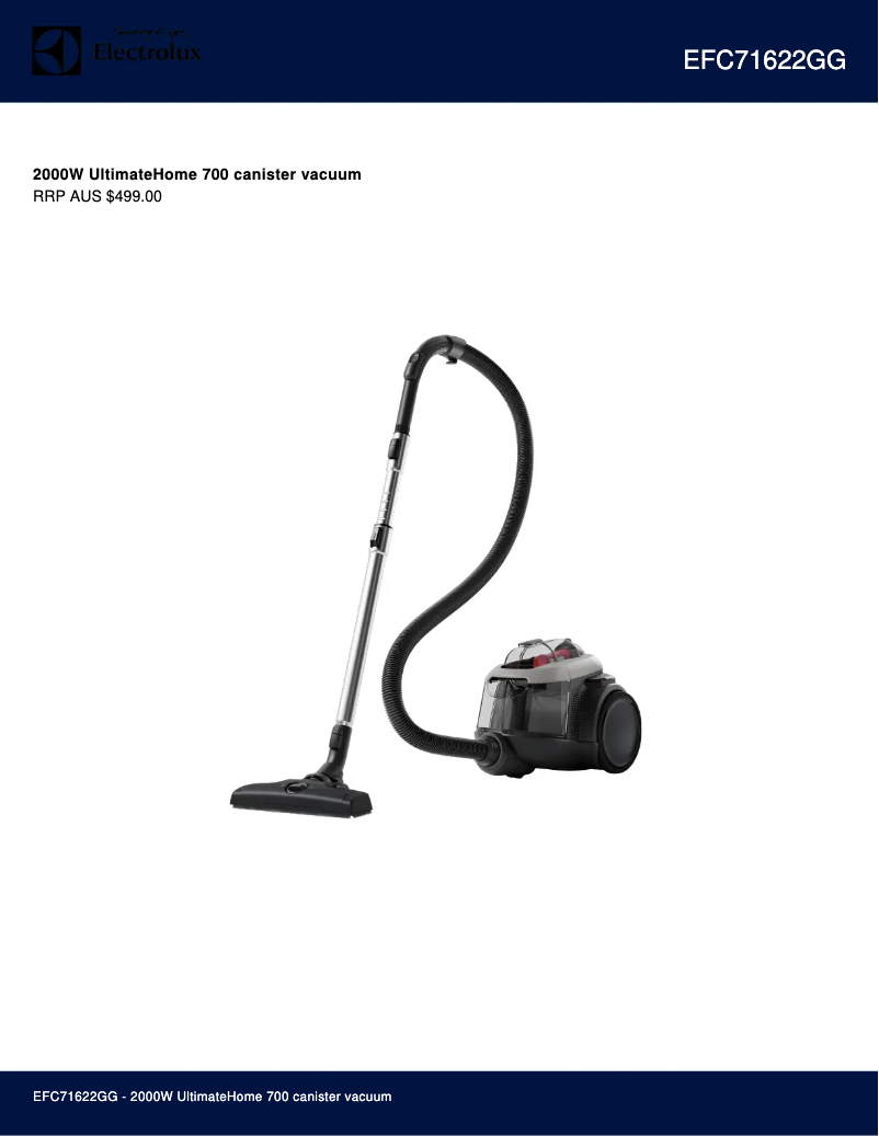 Página 1 del manual Ficha técnica Electrolux EFC71622GG