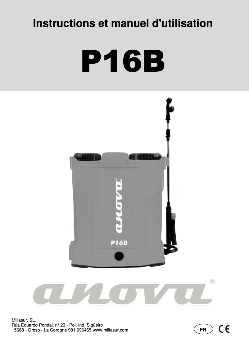 Page n°1 - Manuel utilisateur Anova P16B