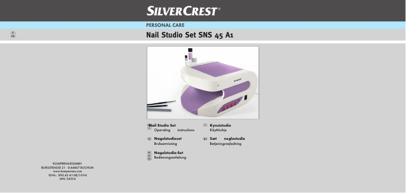 Page n°1 - Manuel utilisateur SilverCrest SNS 45 A1