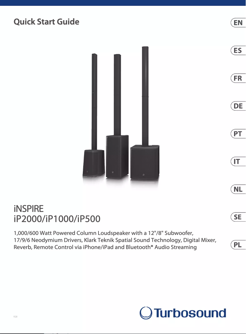 Image de la première page du manuel de l'appareil iNSPIRE iP1000