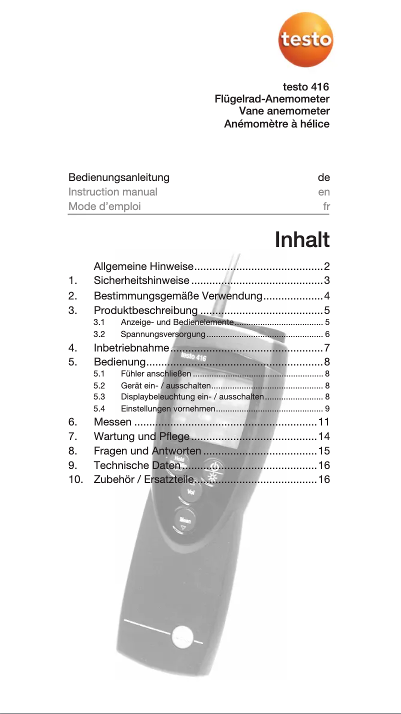 Image de la première page du manuel de l'appareil 416