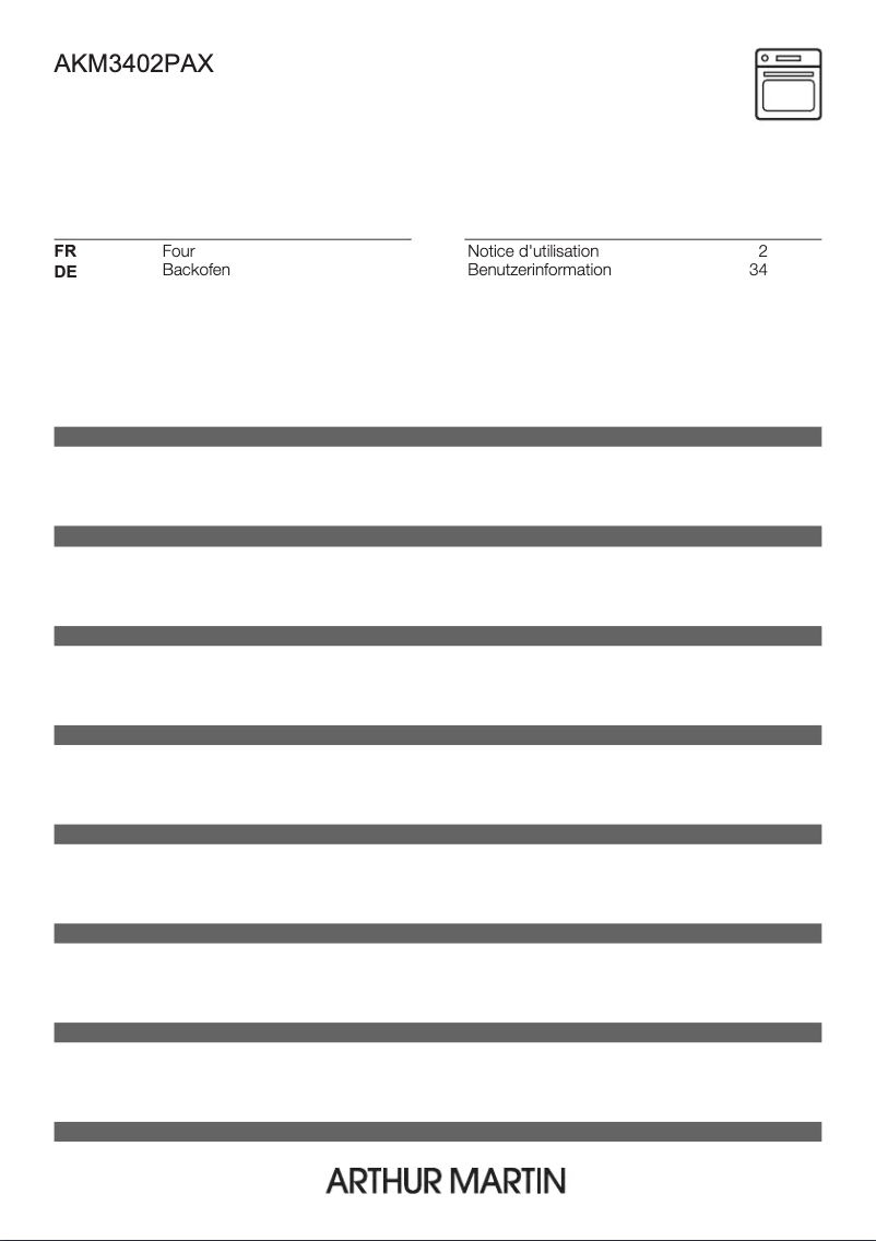 Página 1 del manual Manual de usuario Arthur Martin AKM3402PAX