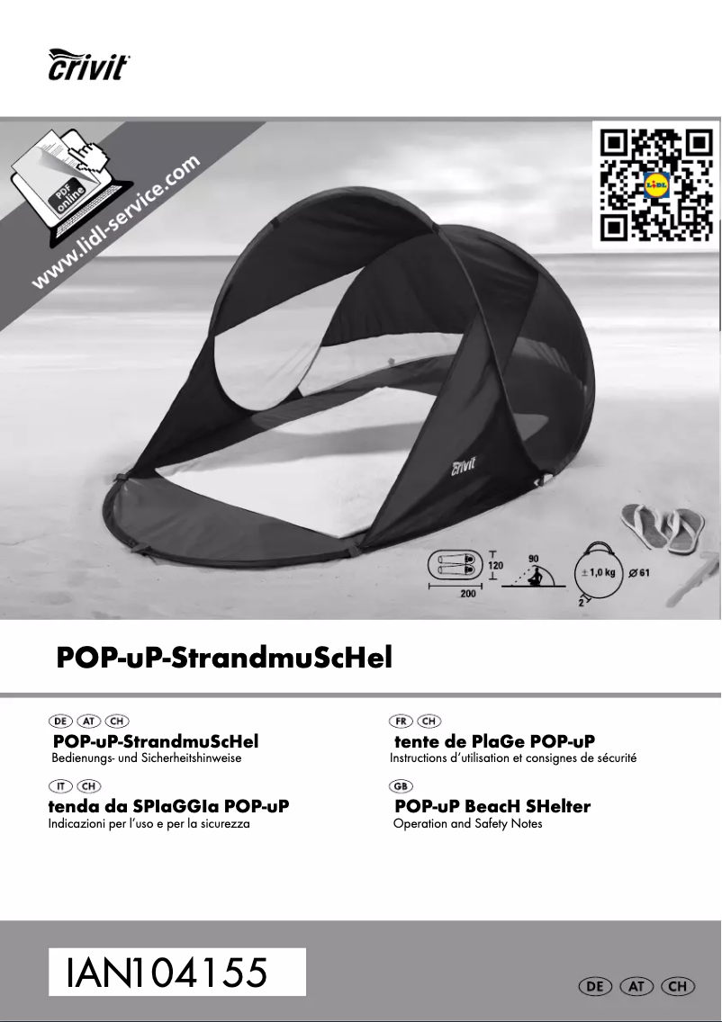 Page n°1 - Manuel utilisateur Crivit IAN 104155