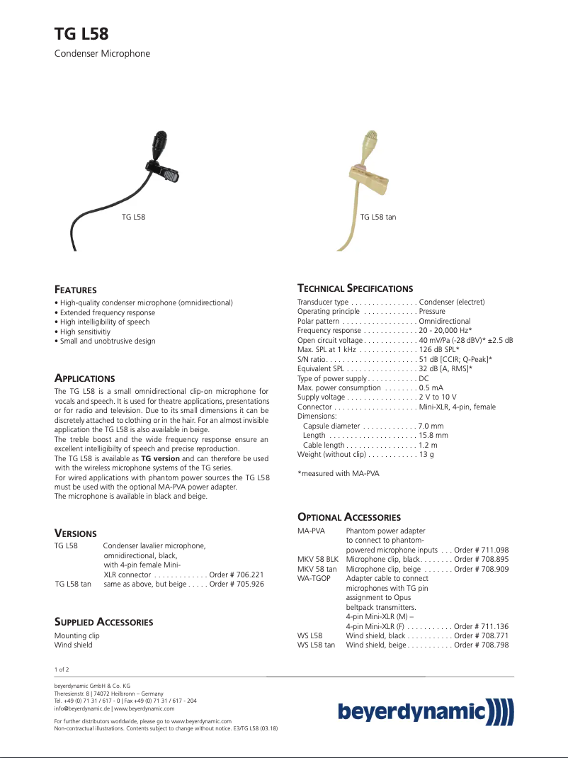 Image de la première page du manuel de l'appareil TG L58