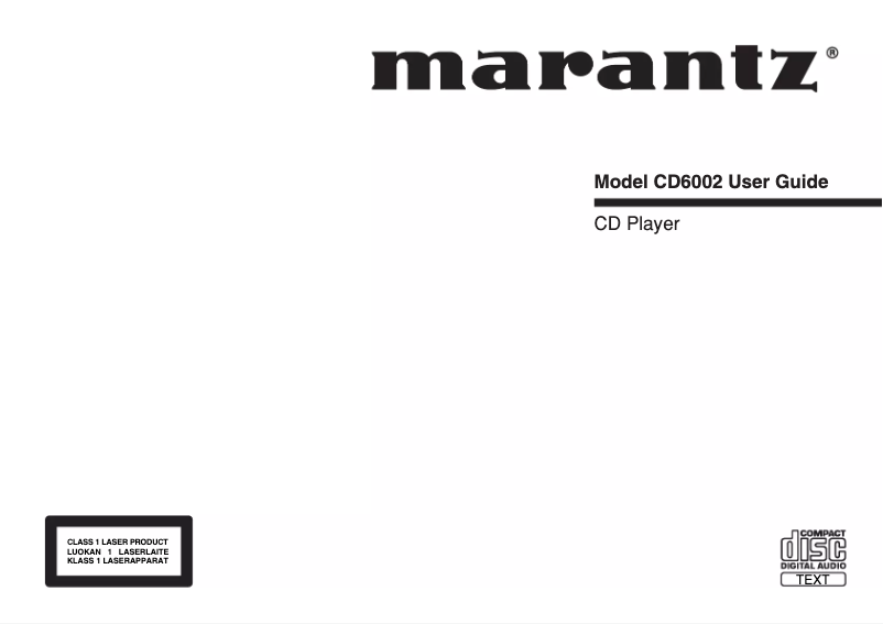 Image de la première page du manuel de l'appareil CD6002