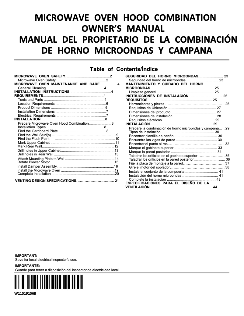 Image de la première page du manuel de l'appareil MMMF6030PZ