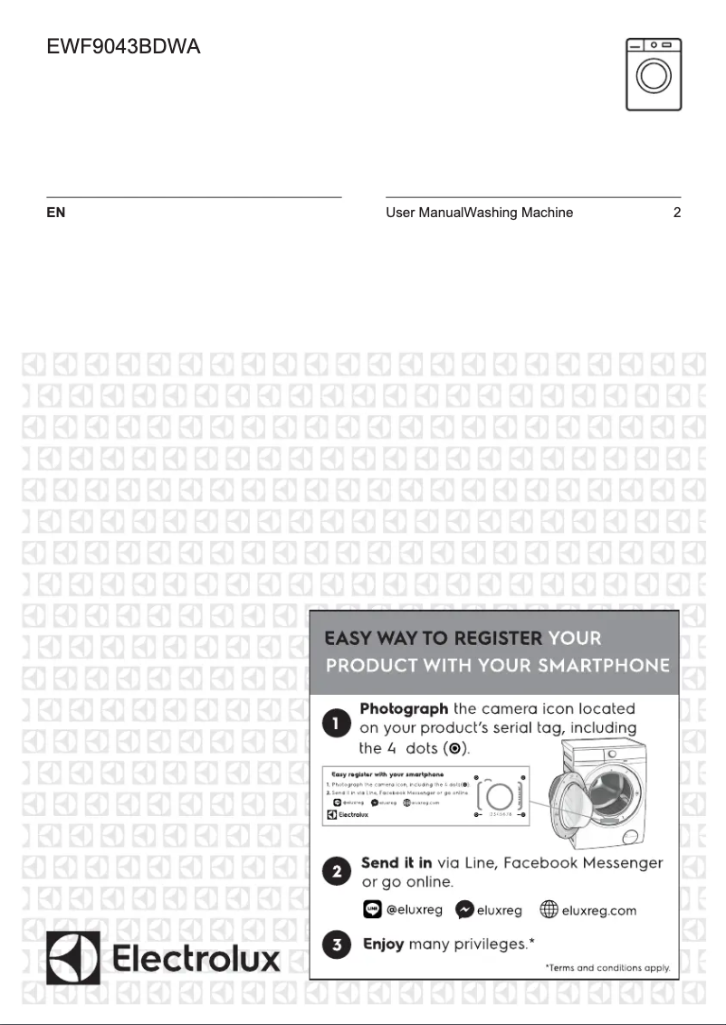 Page 1 de la notice Manuel utilisateur Electrolux EWF9043BDWA