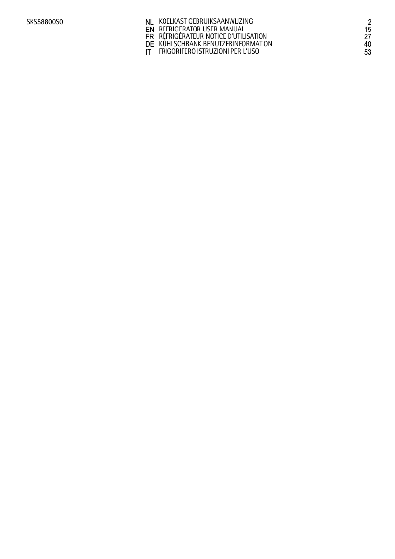 Page 1 de la notice Manuel utilisateur AEG SKS58800S0