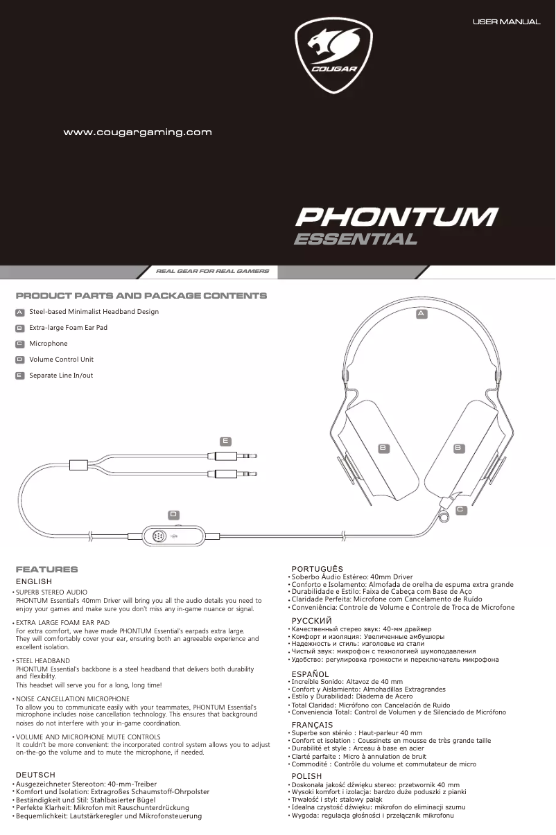 Página 1 del manual Manual de usuario Cougar Phontum Essential