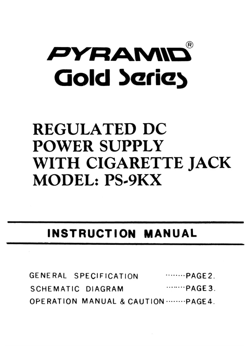 Page 1 de la notice Manuel utilisateur Pyramid PS9KX