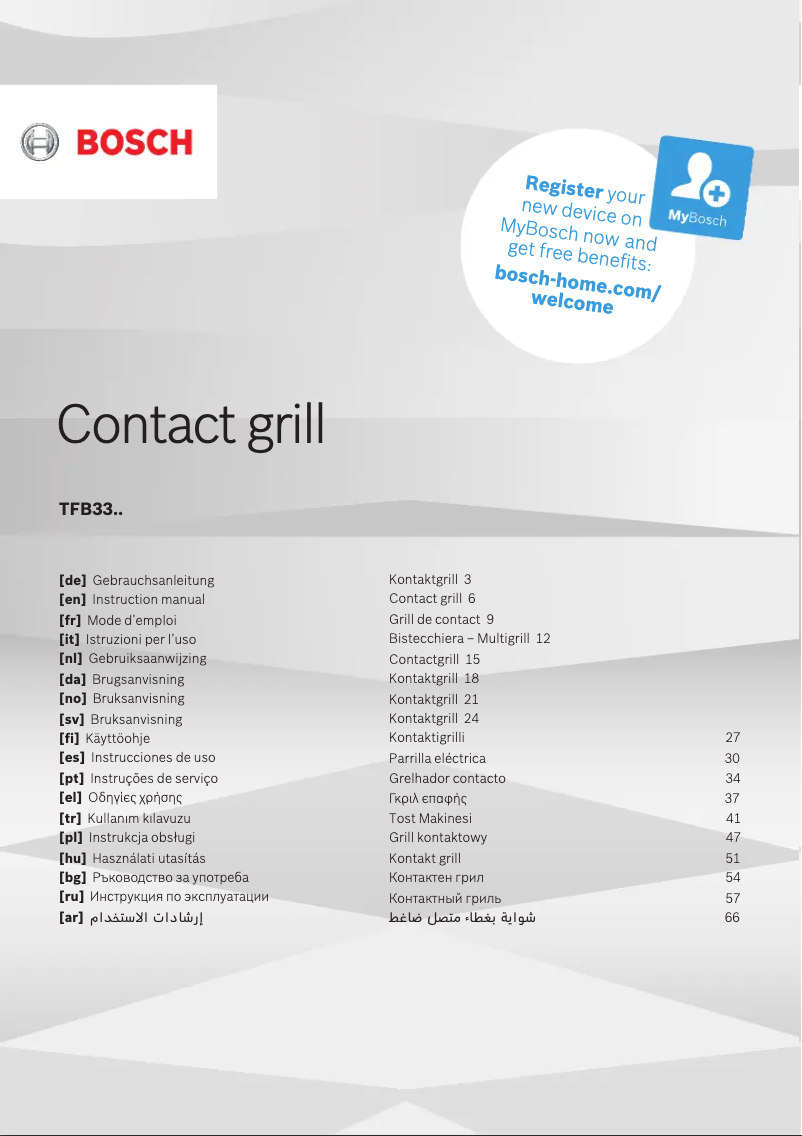 Page n°1 - Manuel utilisateur Bosch TFB3302