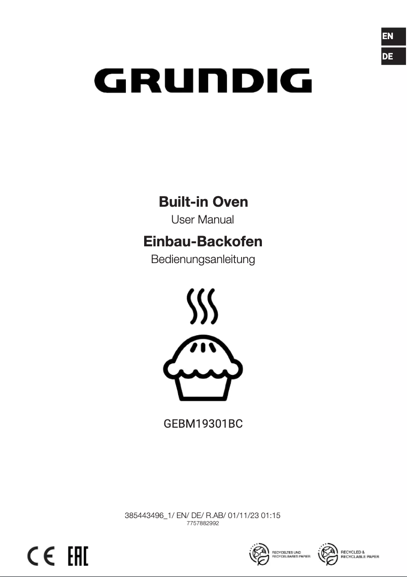 Page 1 de la notice Manuel utilisateur Grundig GEBM19301BC