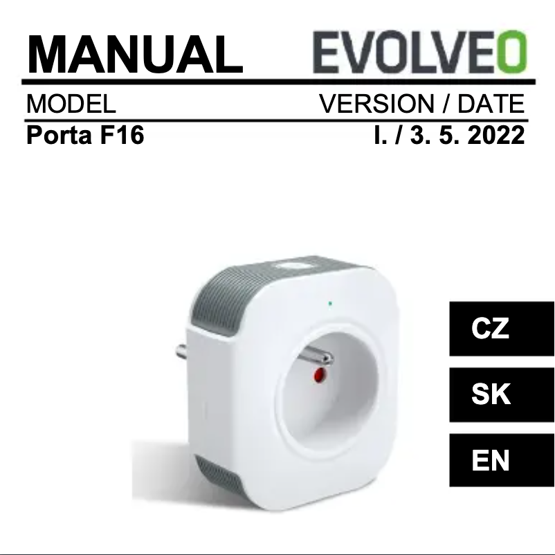 Page 1 of the manual User Manual Evolveo Porta F16