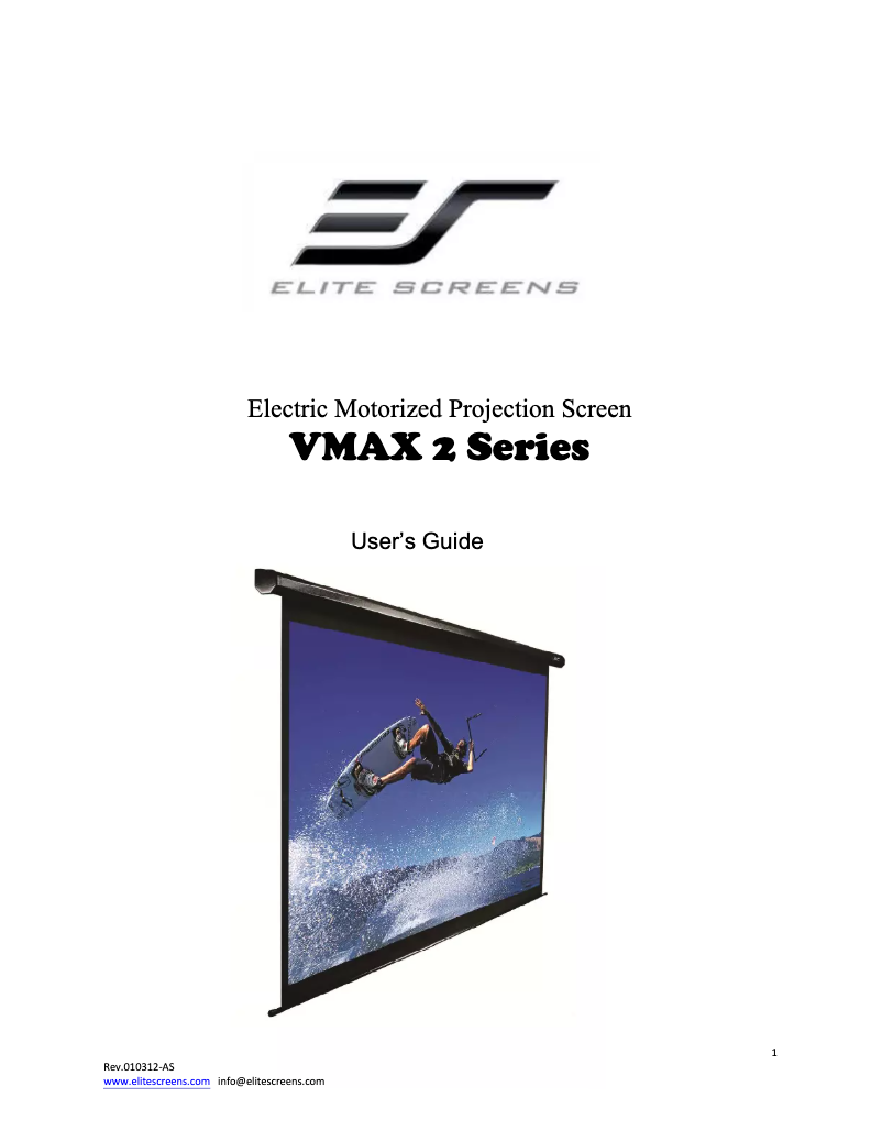 Image de la première page du manuel de l'appareil VMAX 2 VMAX106UWX2