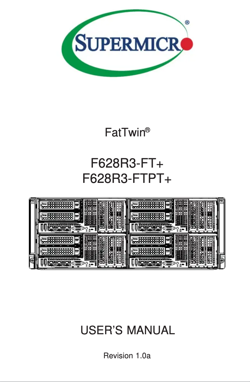 Image de la première page du manuel de l'appareil SuperServer F628R3-FTPT+