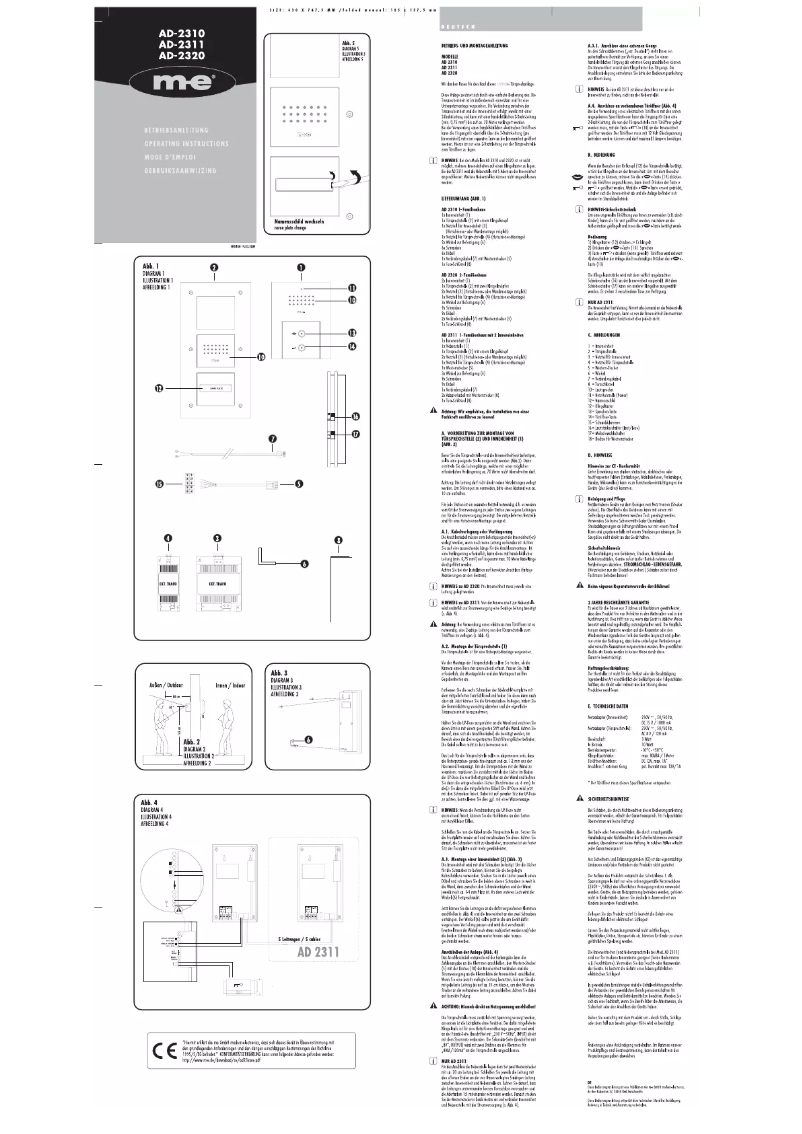 Page n°1 - Manuel utilisateur m-e AD-2311