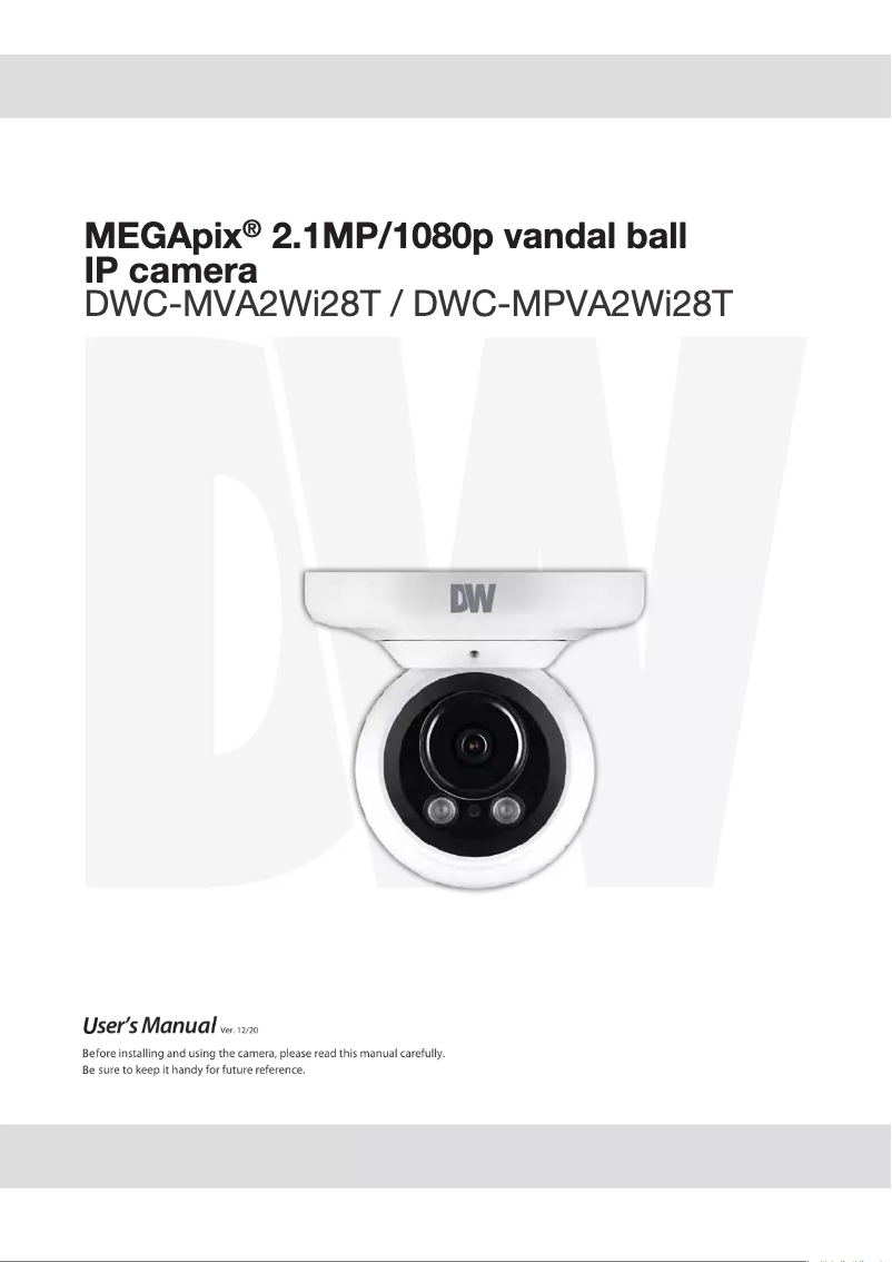 Page n°1 - Manuel utilisateur Digital Watchdog MegaPix DWC-MVA2WI28T