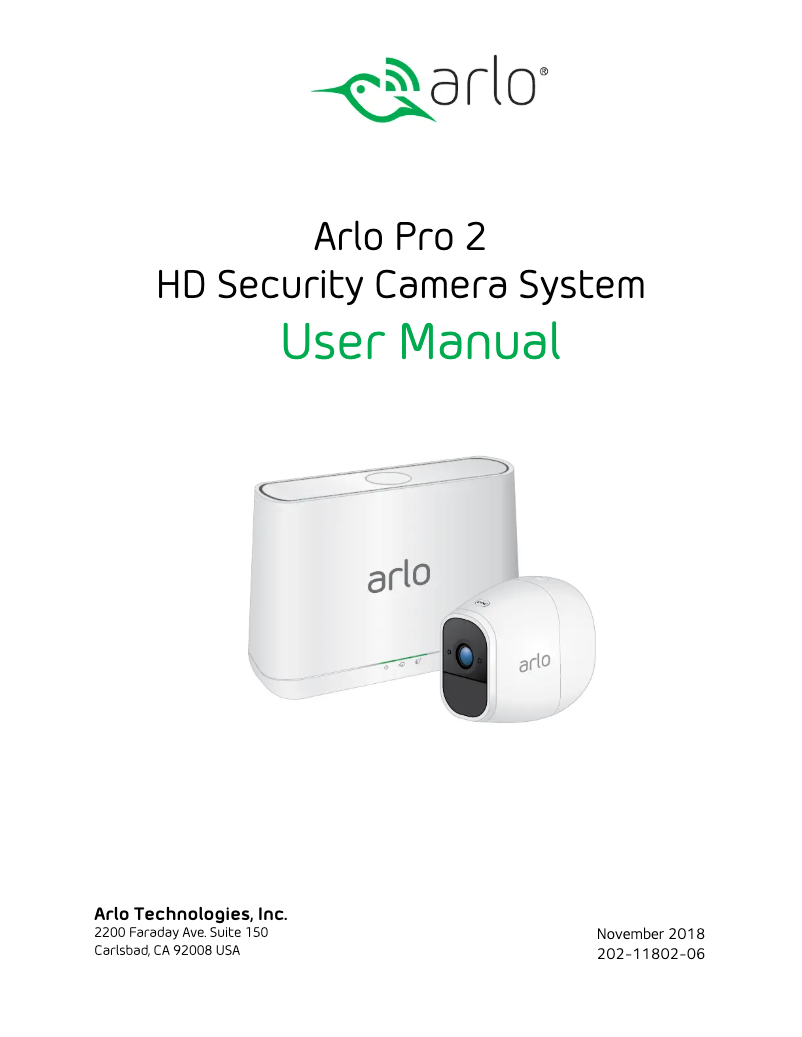 Page n°1 - Manuel utilisateur Arlo Pro 2
