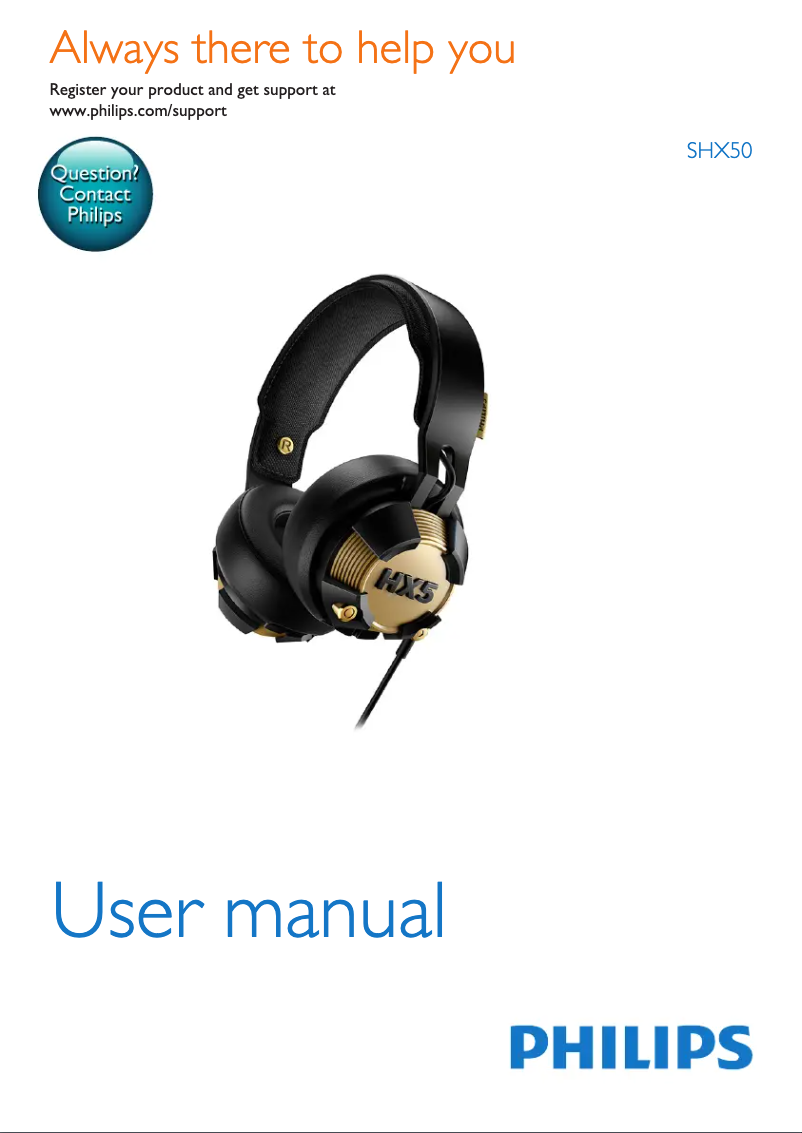 Página 1 del manual Manual de usuario Philips SHX50