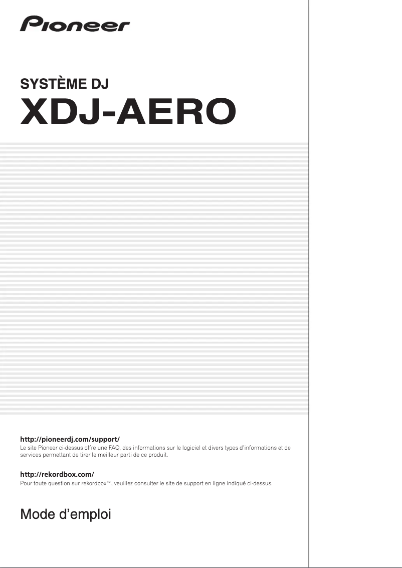 Image de la première page du manuel de l'appareil XDJ-AERO