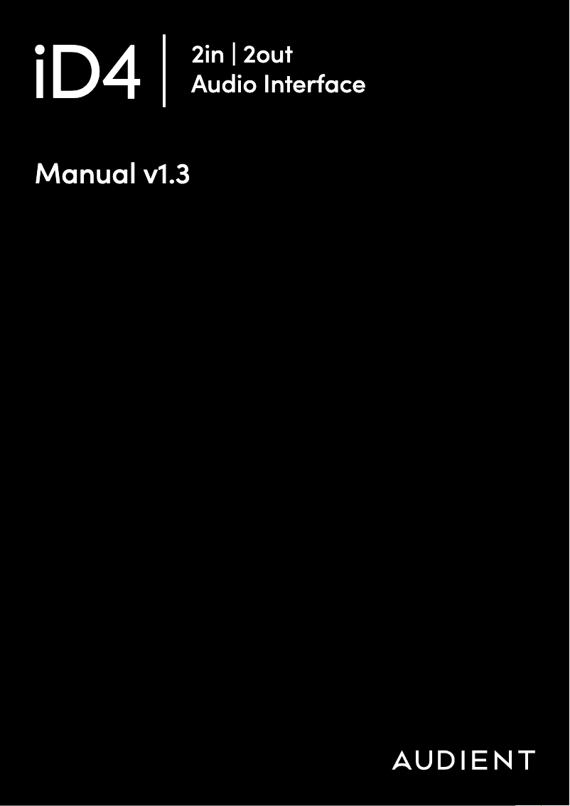 Page 1 de la notice Manuel utilisateur Audient iD4