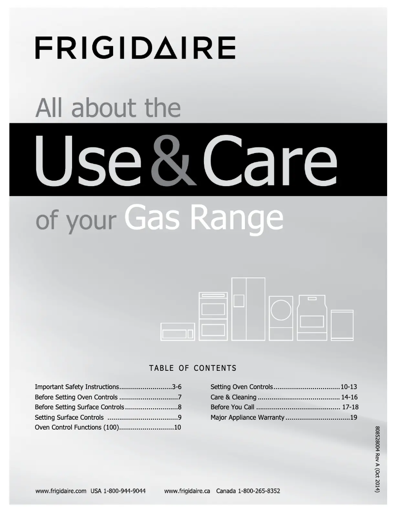 Page n°1 - Manuel utilisateur Frigidaire FFGF3017LB