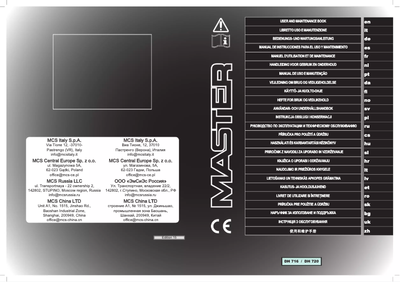 Página 1 del manual Manual de usuario Master DH 716