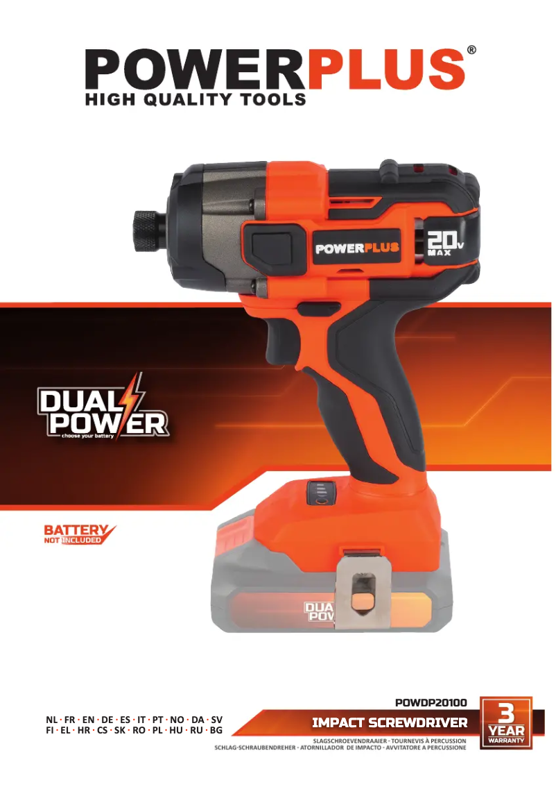 Page 1 de la notice Manuel utilisateur PowerPlus POWDP20100