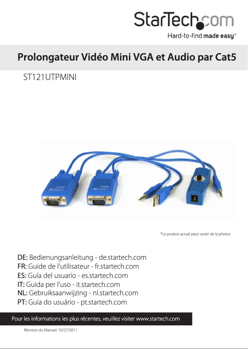 Page n°1 - Manuel utilisateur StarTech.com ST121UTPMINI