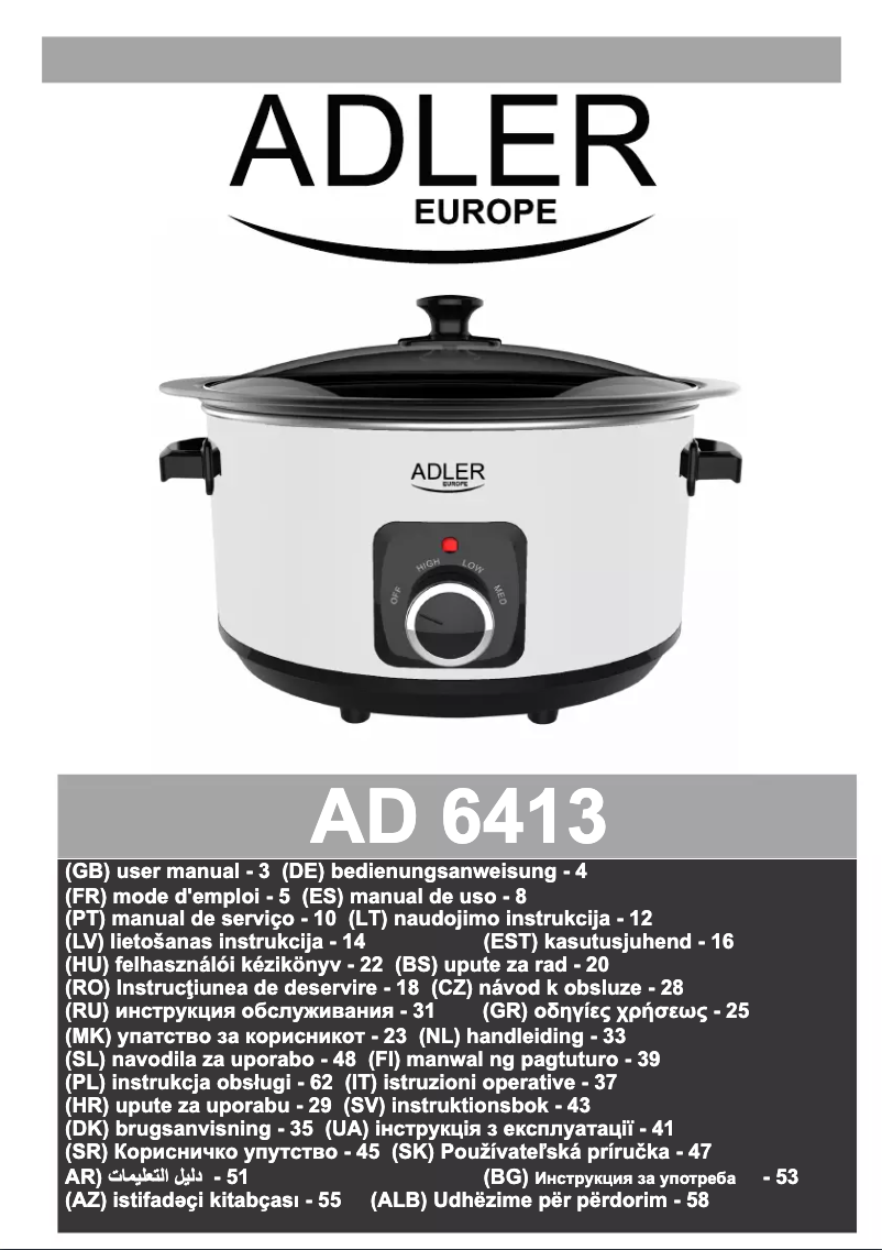 Página 1 del manual Manual de usuario Adler AD 6413