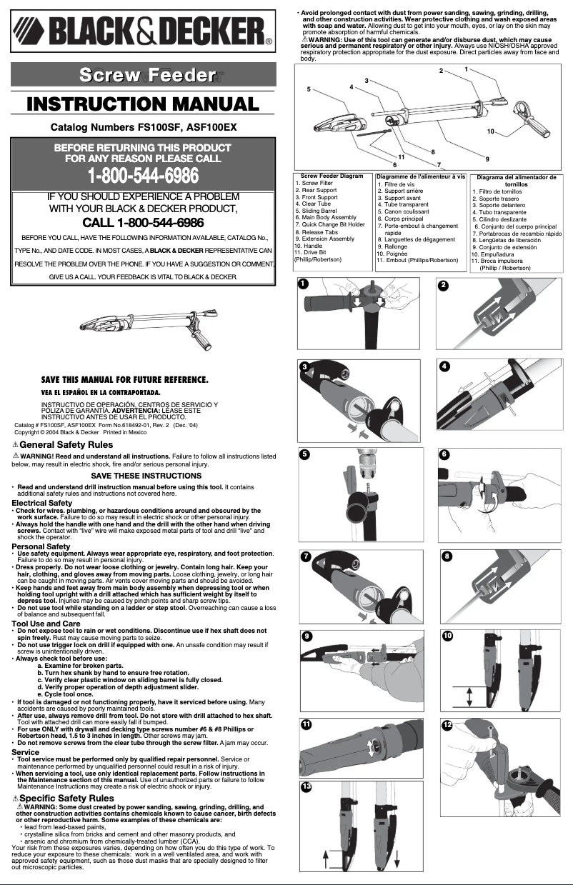 Page 1 de la notice Manuel utilisateur Black & Decker ASF100EX