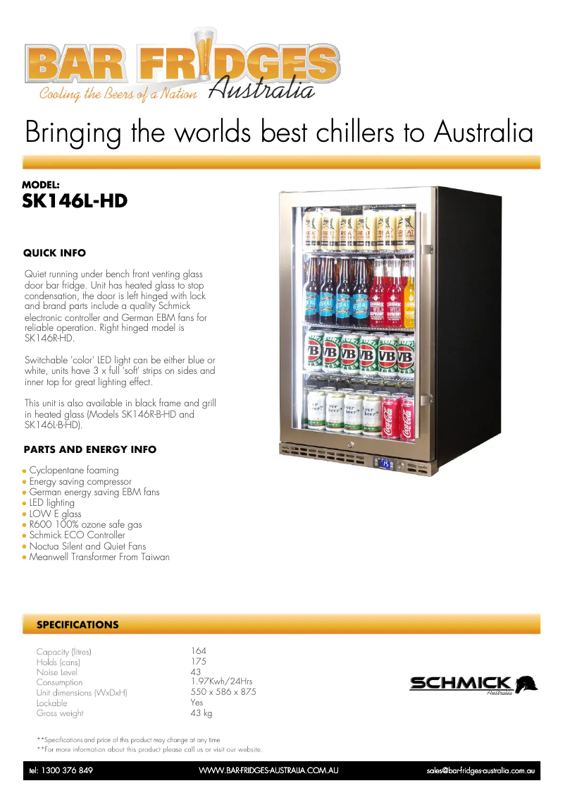 Page n°1 - Fiche technique Schmick SK146L-HD