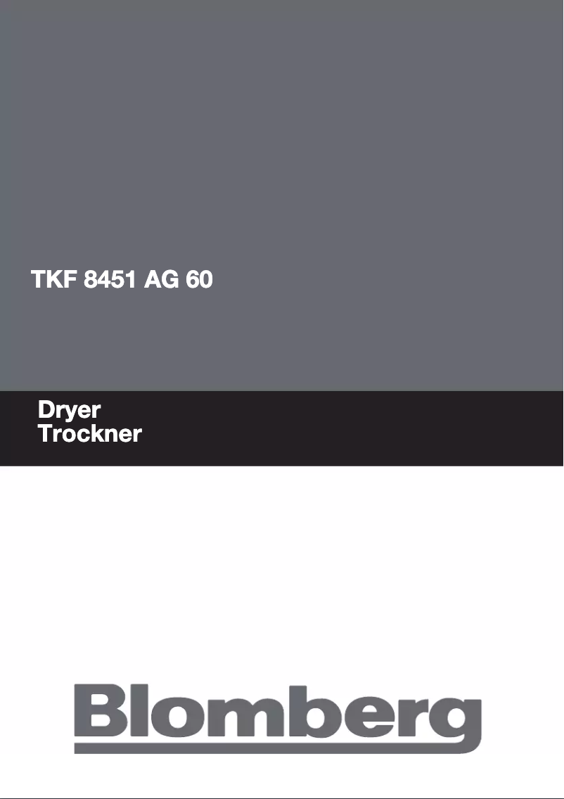Page n°1 - Manuel utilisateur Blomberg TKF 8451 AG60
