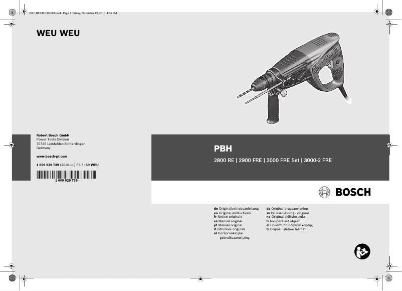 Image de la première page du manuel de l'appareil PBH 3000-2 FRE