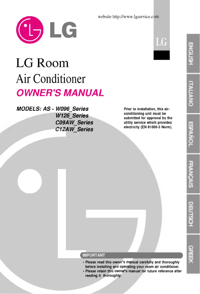 Page n°1 - Manuel utilisateur LG AS-W1863MH0