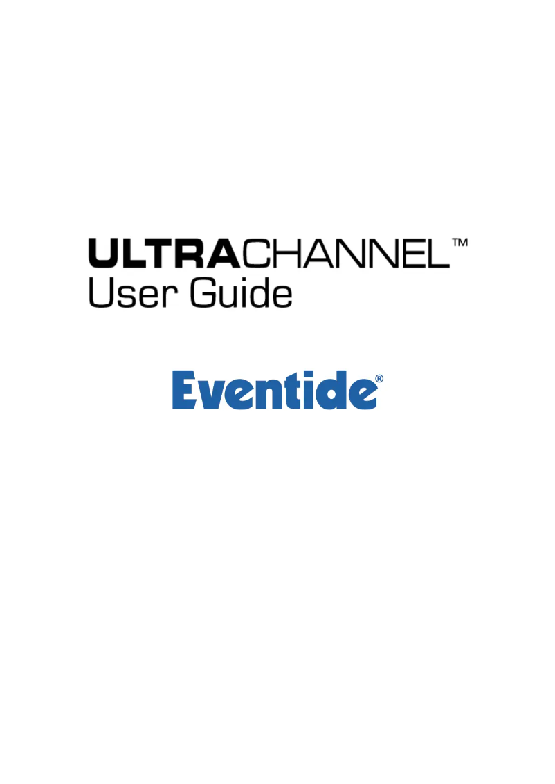 Page 1 de la notice Manuel utilisateur Eventide UltraChannel