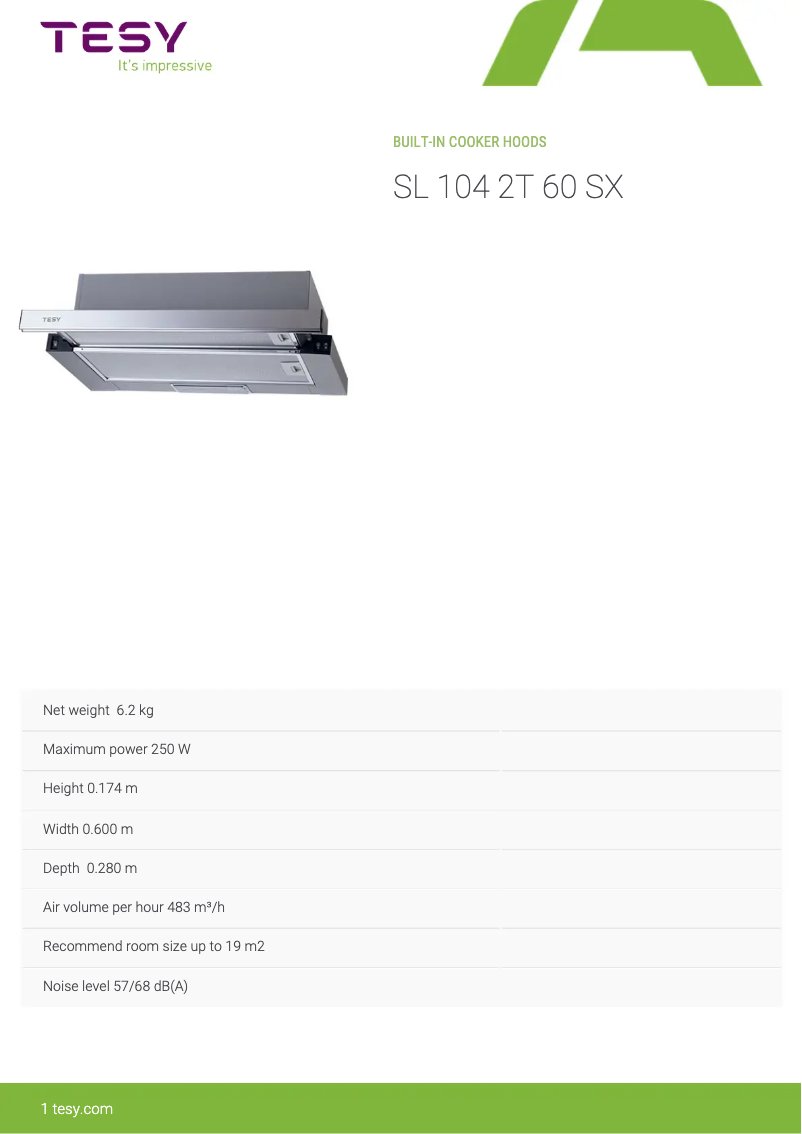 Página 1 del manual Guía de instalación Tesy SL 104 2T 60 SX