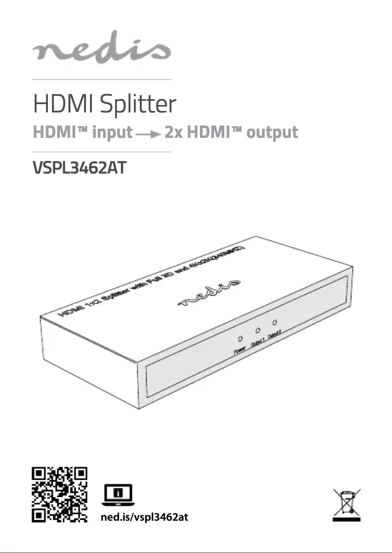 Page 1 de la notice Manuel utilisateur Nedis VSPL3462AT