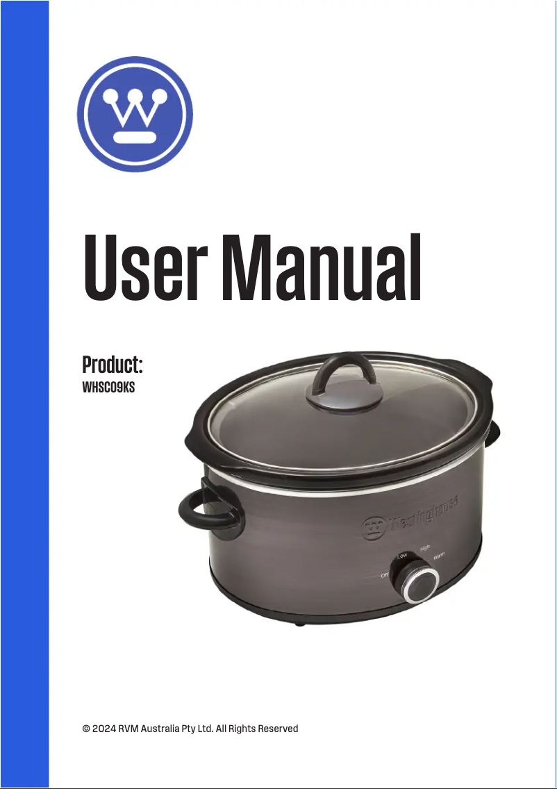 Image de la première page du manuel de l'appareil WHSC09KS
