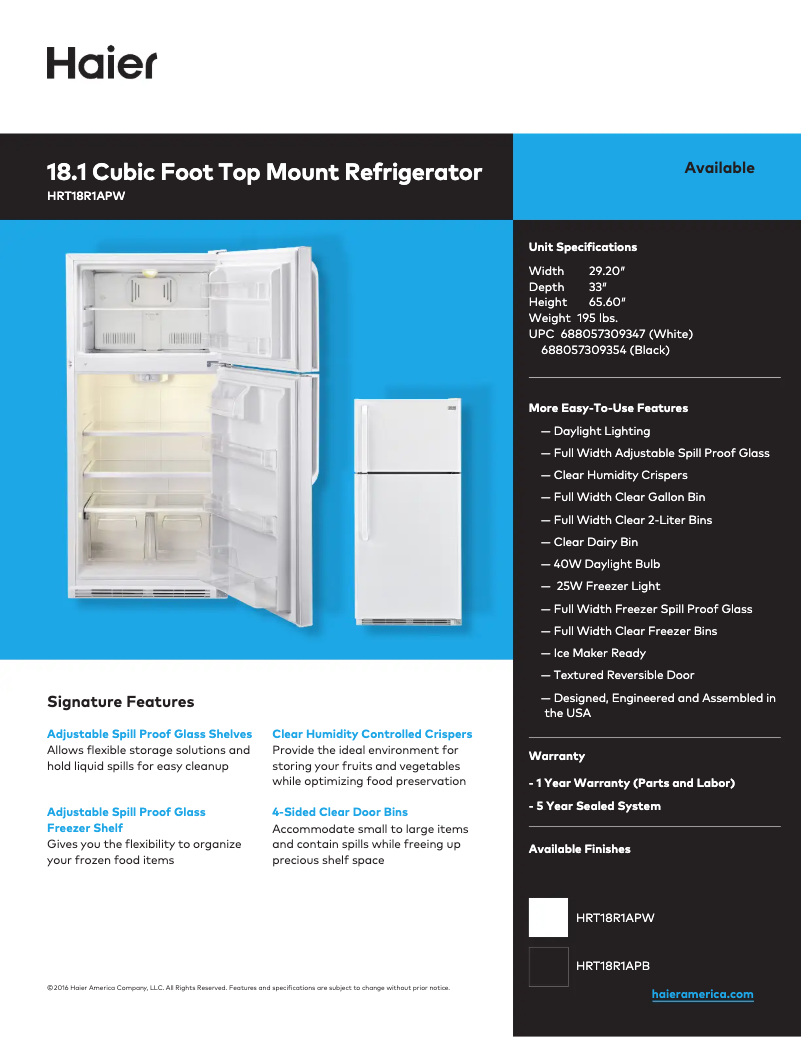 Image de la première page du manuel de l'appareil HRT18R1APB