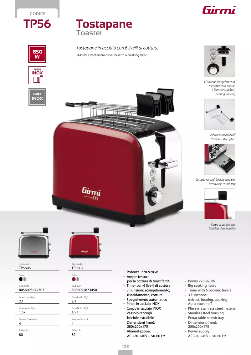 Imagen de la primera página del manual del dispositivo TP56