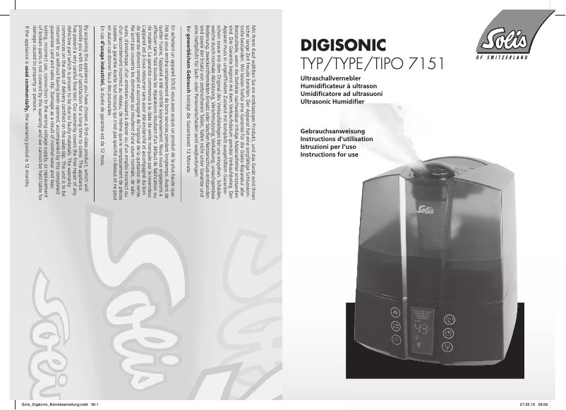 Página 1 del manual Manual de usuario Solis Digisonic 7151