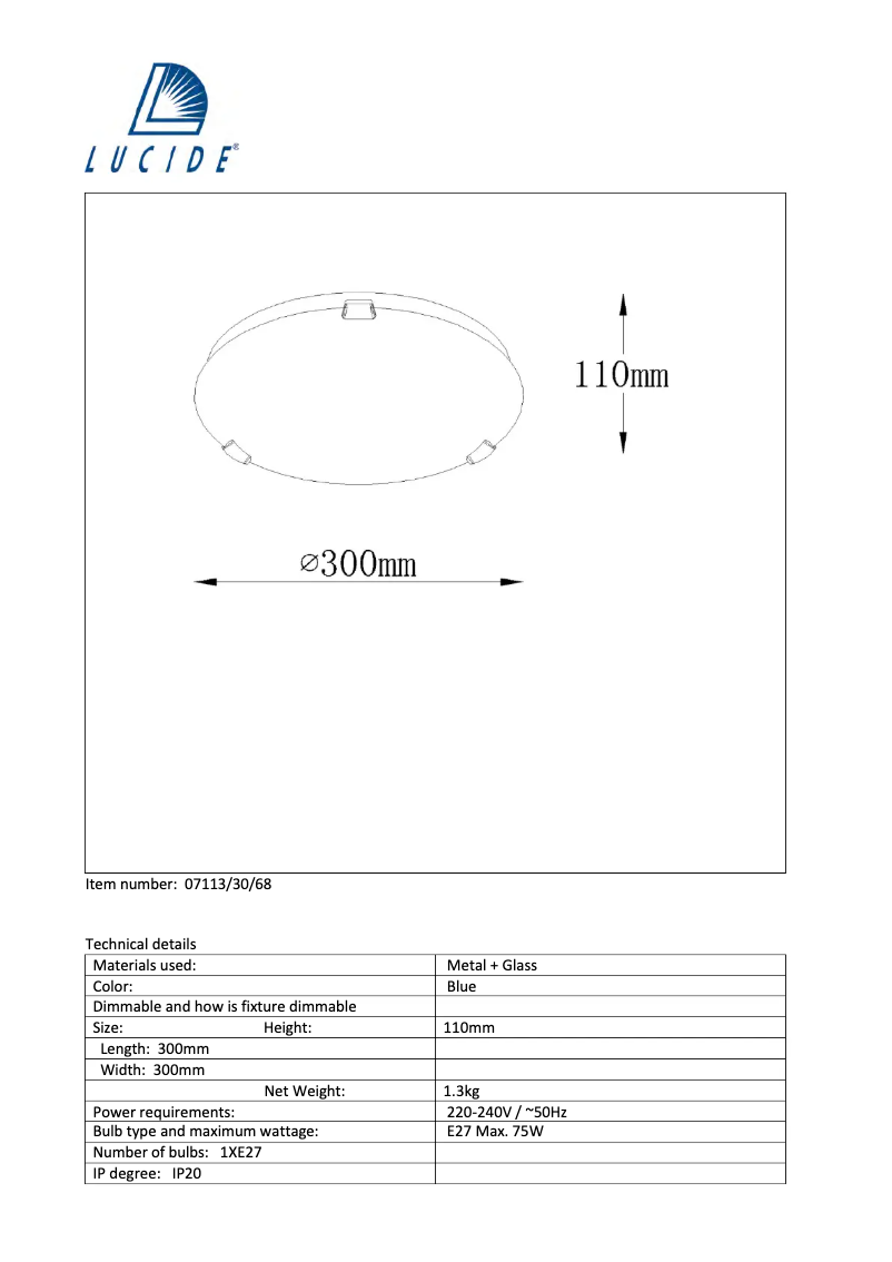 Image de la première page du manuel de l'appareil Albastro 07113/30/68