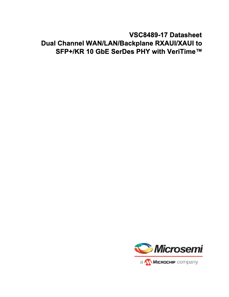 Page 1 de la notice Fiche technique Microchip VSC8489
