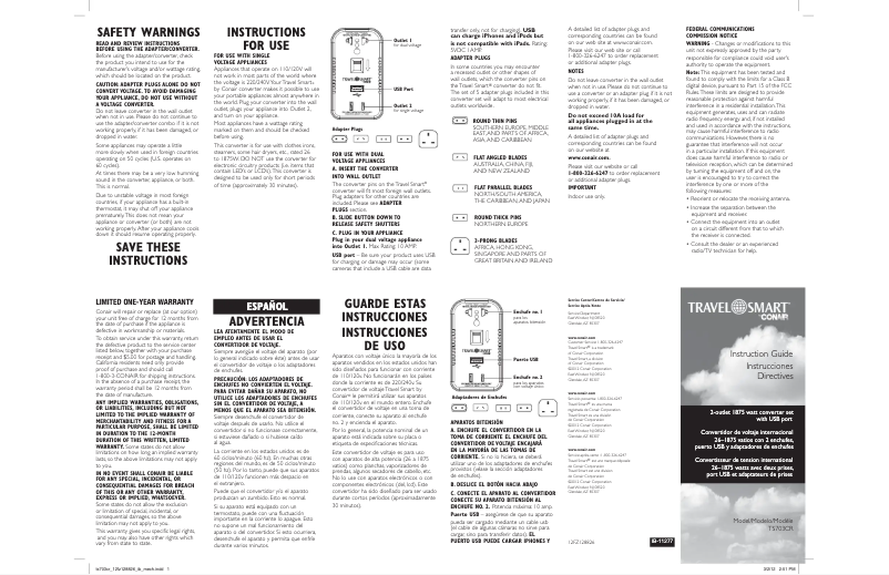 Image de la première page du manuel de l'appareil TS703CR