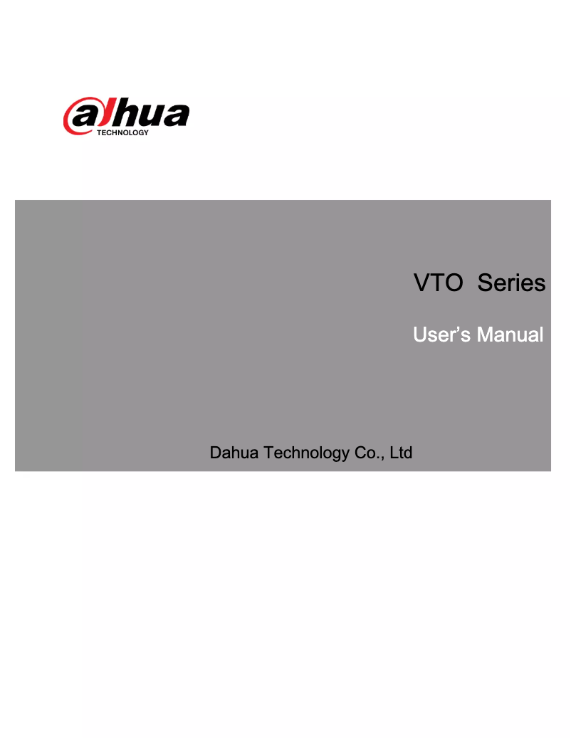 Page 1 de la notice Manuel utilisateur Dahua Technology DHI-VTO2111D-WP-S