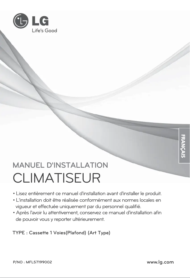 Image de la première page du manuel de l'appareil ARNU12GTUC2