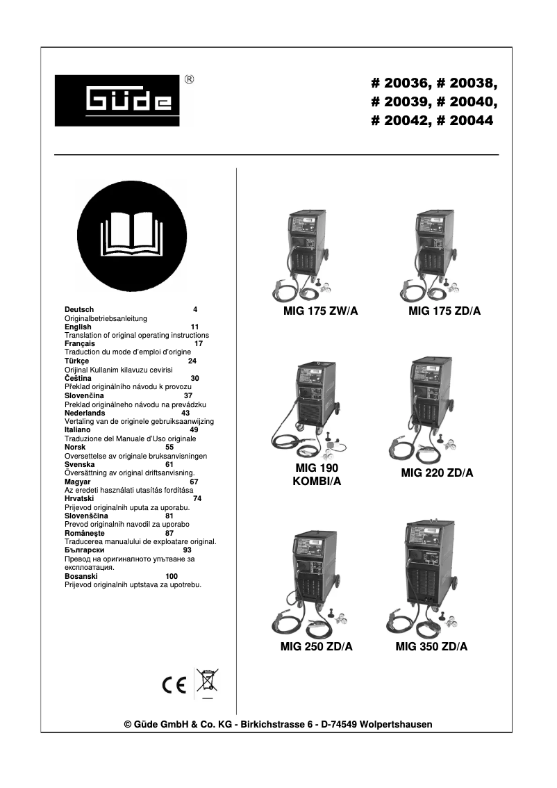 Image de la première page du manuel de l'appareil 20039