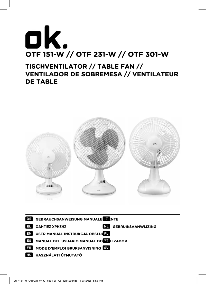 Image de la première page du manuel de l'appareil OTF 301-W