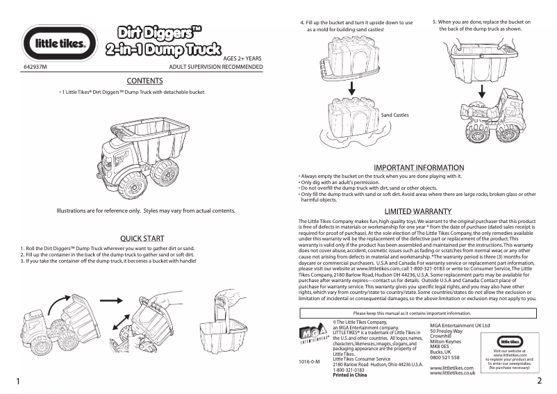 Page 1 de la notice Manuel utilisateur Little Tikes 642937M